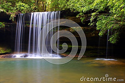 Upper Caney Creek Falls in Alabama Stock Photo