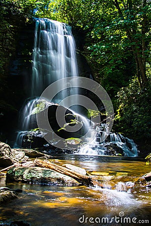 Upper Catabwa Falls near Asheville, NC Stock Photo