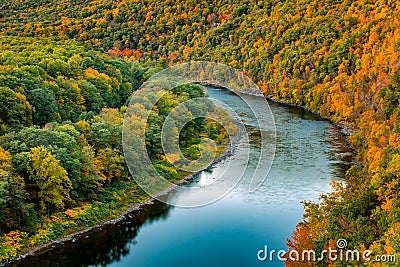 Upper Delaware river bend Stock Photo