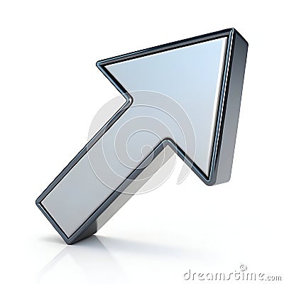 Upper Left Speed Arrow 3D Icon, Direction and Navigation Concept Stock Photo