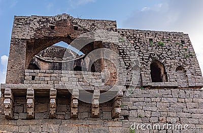 Upper level of Mohammadan Watch Tower, Hampi, Karnataka, India Stock Photo