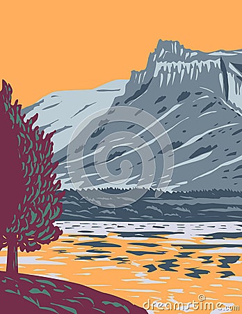 Upper Missouri River Breaks National Monument in Western United States Protecting the Missouri Breaks of North Central Montana WPA Vector Illustration