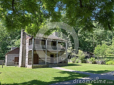 1800 Upper Residence in Spring Mill State Park Stock Photo