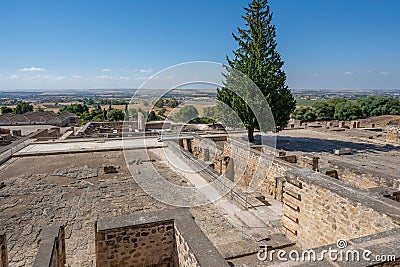 Upper Residences ruins at Medina Azahara (Madinat al-Zahra) - Cordoba, Andalusia, Spain Editorial Stock Photo