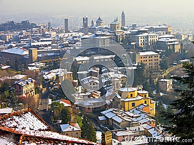 Upper town of Bergamo, Italy Stock Photo