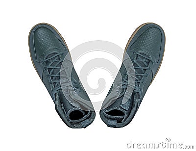 Upper view of fashion snickers modern fitness rubber isolated Stock Photo