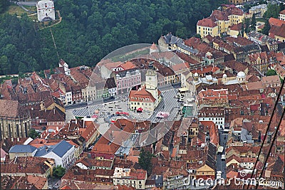 Old center of Brasov city Stock Photo