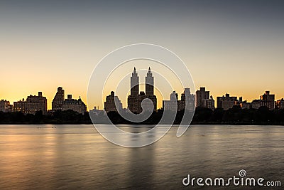 Upper West Side and Central Park at sunset, New York Stock Photo