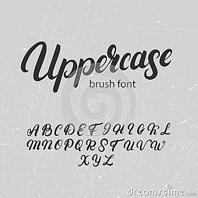 Uppercase brush alphabet. Hand written uppercase font. Vector Illustration