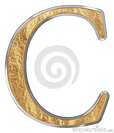 Uppercase letter C, isolated on white, 3D render Stock Photo