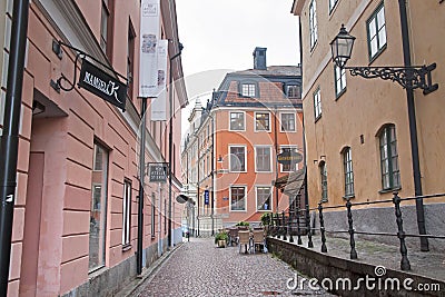 Uppsala downtown street Editorial Stock Photo
