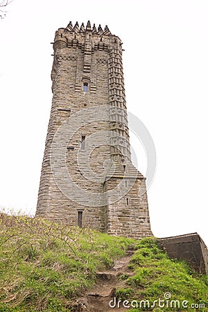 Upright view of wallace monument in stirling Editorial Stock Photo