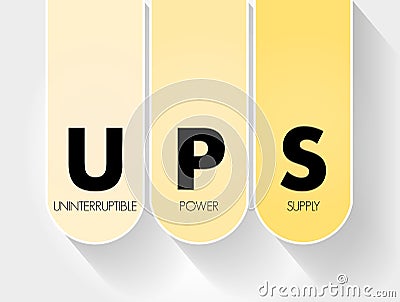 UPS - Uninterruptible Power Supply acronym, technology concept background Stock Photo