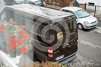 UPS United Parcel Service van delivery brown Editorial Stock Photo
