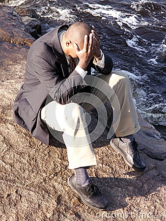 Upset business man Stock Photo