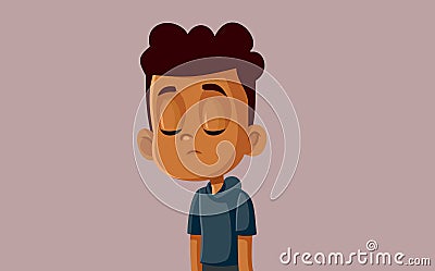 Sad Unhappy African Boy Vector Illustration Vector Illustration