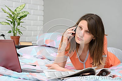 Upset girl begs the employer to give a chance to get a job Stock Photo