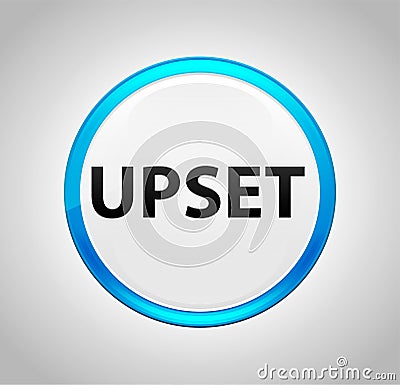 Upset Round Blue Push Button Stock Photo