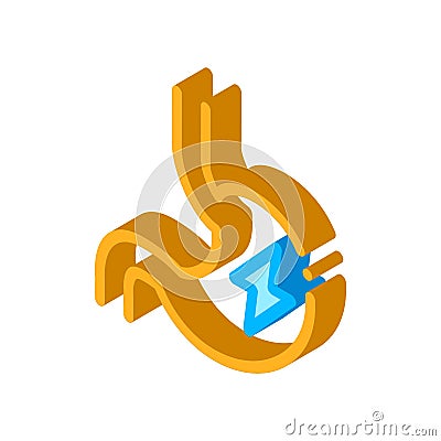 Upset Stomach Symptomp Of Pregnancy isometric icon vector illustration Vector Illustration