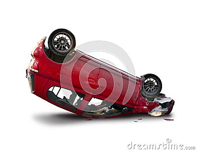 Upside down car Stock Photo