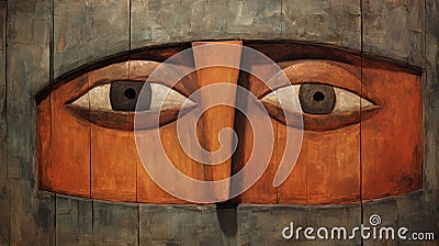 Upside Down Carving: A Rustic Futurism Painting By Amedeo Modigliani Stock Photo