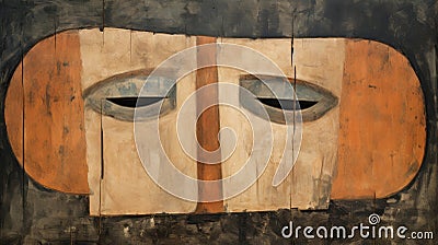 Upside Down Carving: A Rustic Futurism Painting By Amedeo Modigliani Stock Photo