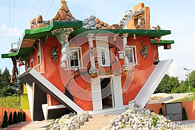 Upside Down House in Tyrol, Austria Editorial Stock Photo