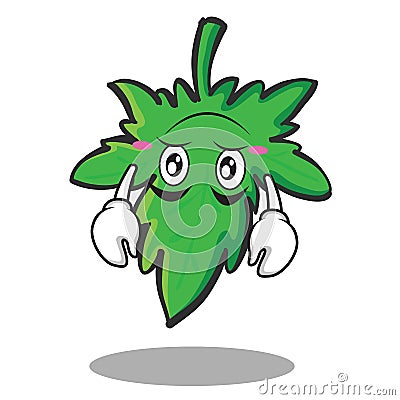 Upside down marijuana character cartoon Vector Illustration