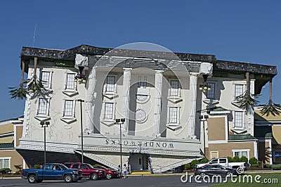 Upside down Wonderworks Building in Pigeon Forge Editorial Stock Photo