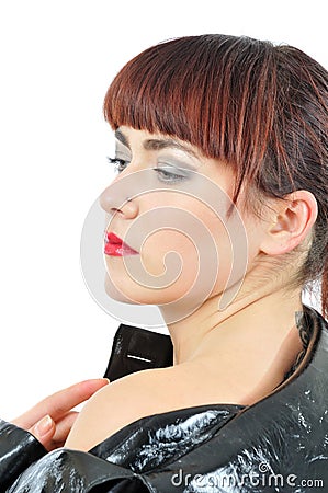 Upstage pretty young woman with tatoo on neck Stock Photo