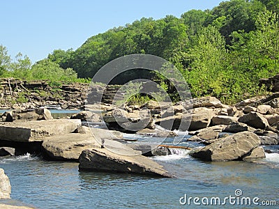 Upstream in Beautiful Rock Island State Park at th Stock Photo