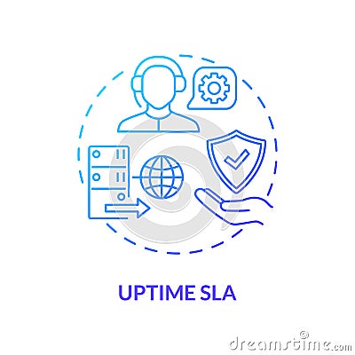 Uptime SLA concept icon Vector Illustration