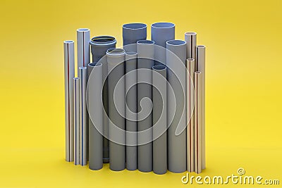 UPVC CPVC Fittings for polypropylene pipes. Elements for pipelines. plastic piping elements. They are designed for connecting pip Stock Photo