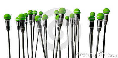 Upward Facing Microphones Stock Photo