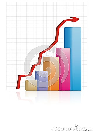 Upward trend on chart Vector Illustration