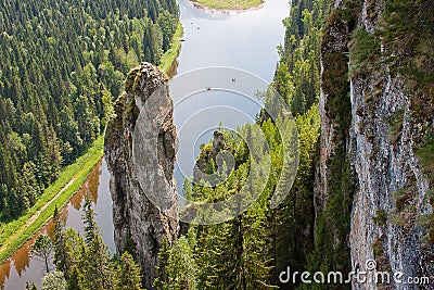 Ural nature on the river, Perm edge Stock Photo