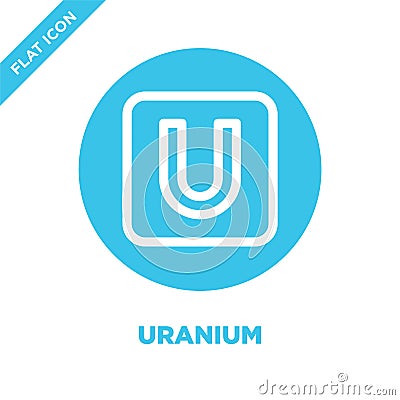 uranium icon vector. Thin line uranium outline icon vector illustration.uranium symbol for use on web and mobile apps, logo, print Vector Illustration