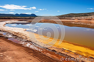 Uranium Mine Tailings Pond Stock Photo