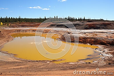 Uranium Mine Tailings Pond Stock Photo