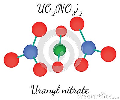 Uranyl nitrate UO2N2O6 molecule Vector Illustration
