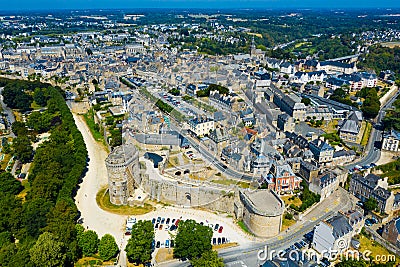 Aerial view of french city Dinan Editorial Stock Photo