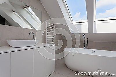 Urban apartment - bright bathroom Stock Photo
