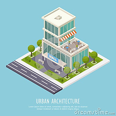 Urban Architecture Isometric Background Vector Illustration