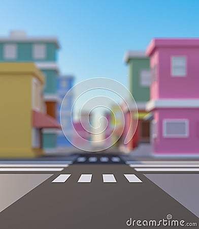 Urban area background with crosswalks Cartoon Illustration