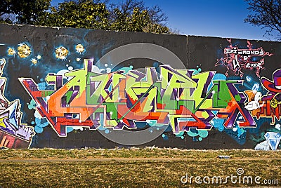 Urban Art - Graffiti Friday - Grafitti Clad Wall Editorial Stock Photo