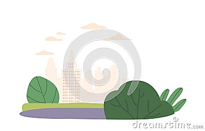 Urban Background With Towering Buildings And Skyscrapers Stretch Into The Sky Against A Backdrop Of Bustling Street Vector Illustration