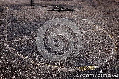 Urban Basketball Court Concrete Playground Shadow Stock Photo