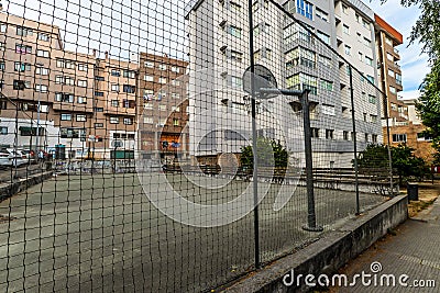 An Urban Basketball Court - Vigo Editorial Stock Photo