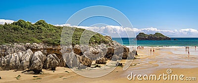 Urban Beach of Celorio, Las Cámaras Beach, Palombina Beach, Celorio, Llanes, Spain Stock Photo