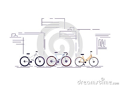 Urban bike ride semi flat RGB color vector illustration Vector Illustration
